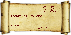 Tamási Roland névjegykártya