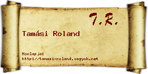 Tamási Roland névjegykártya